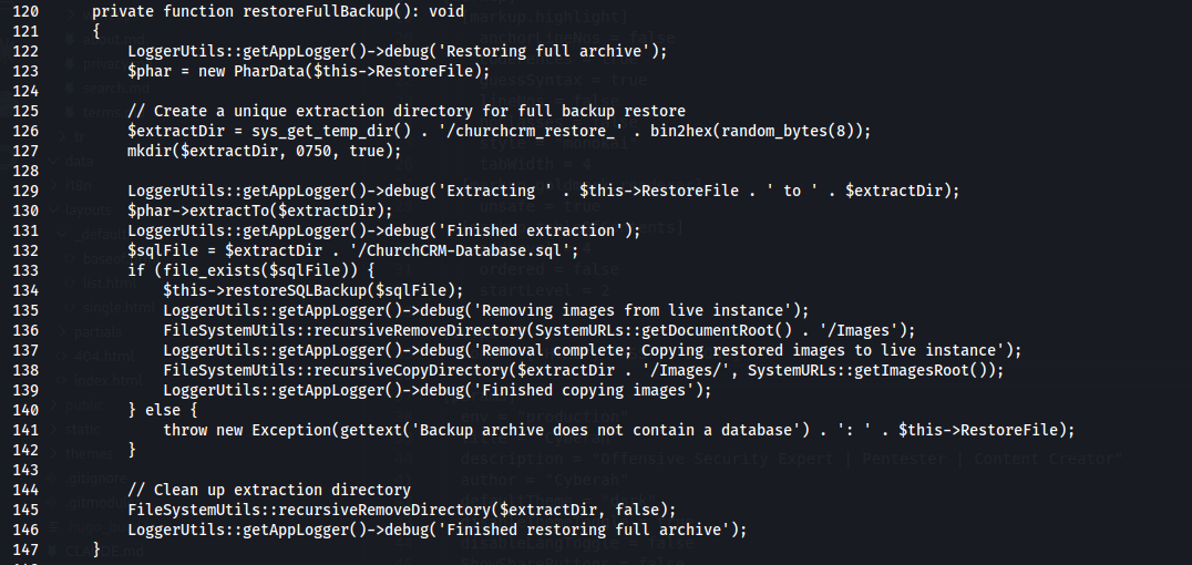 فحص ملف RestoreJob.php