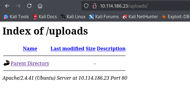 RootMe Uploads Directory